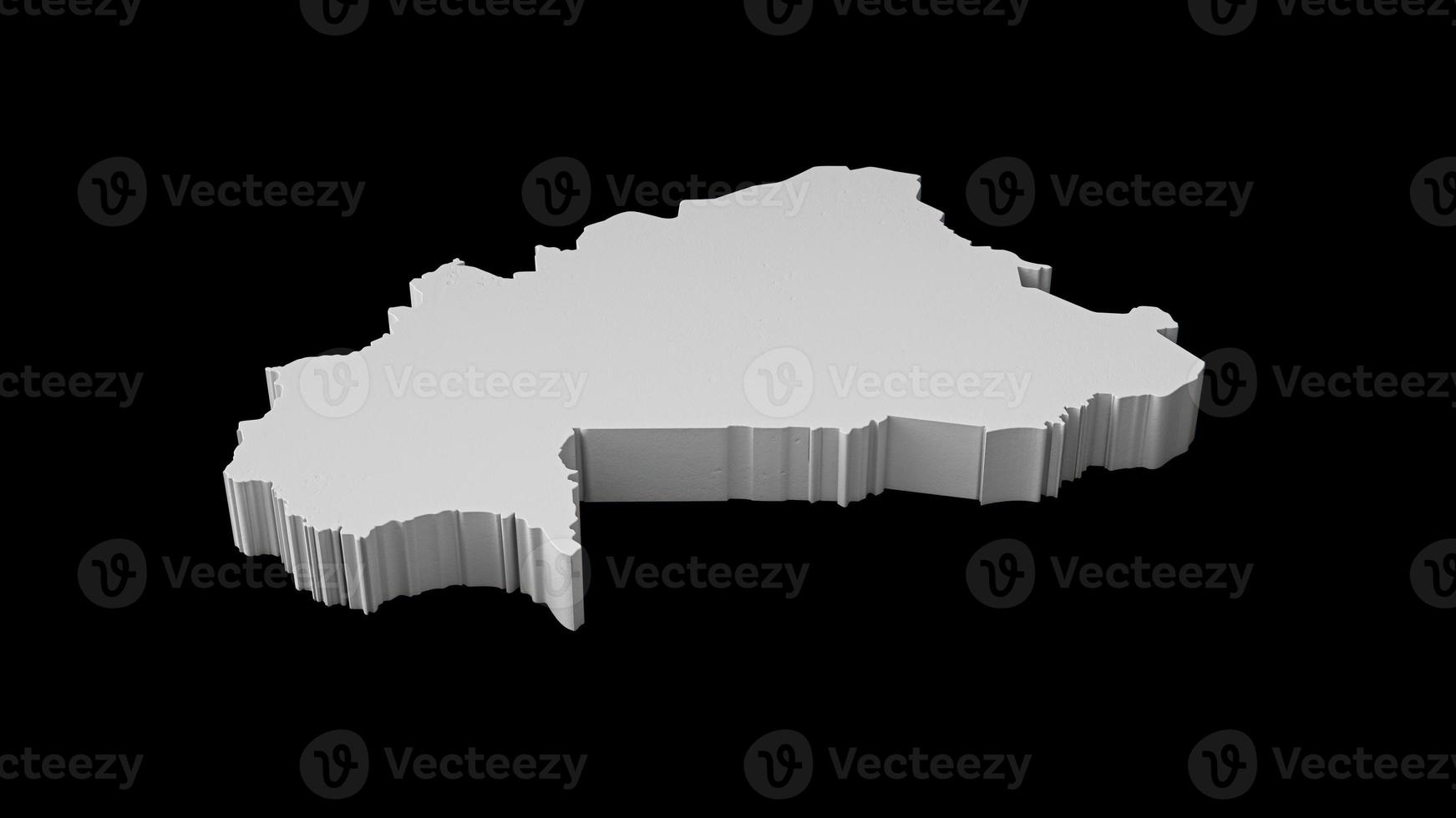 Burkina 3D map Geography Cartography and topology Sea Blue surface 3D illustration photo