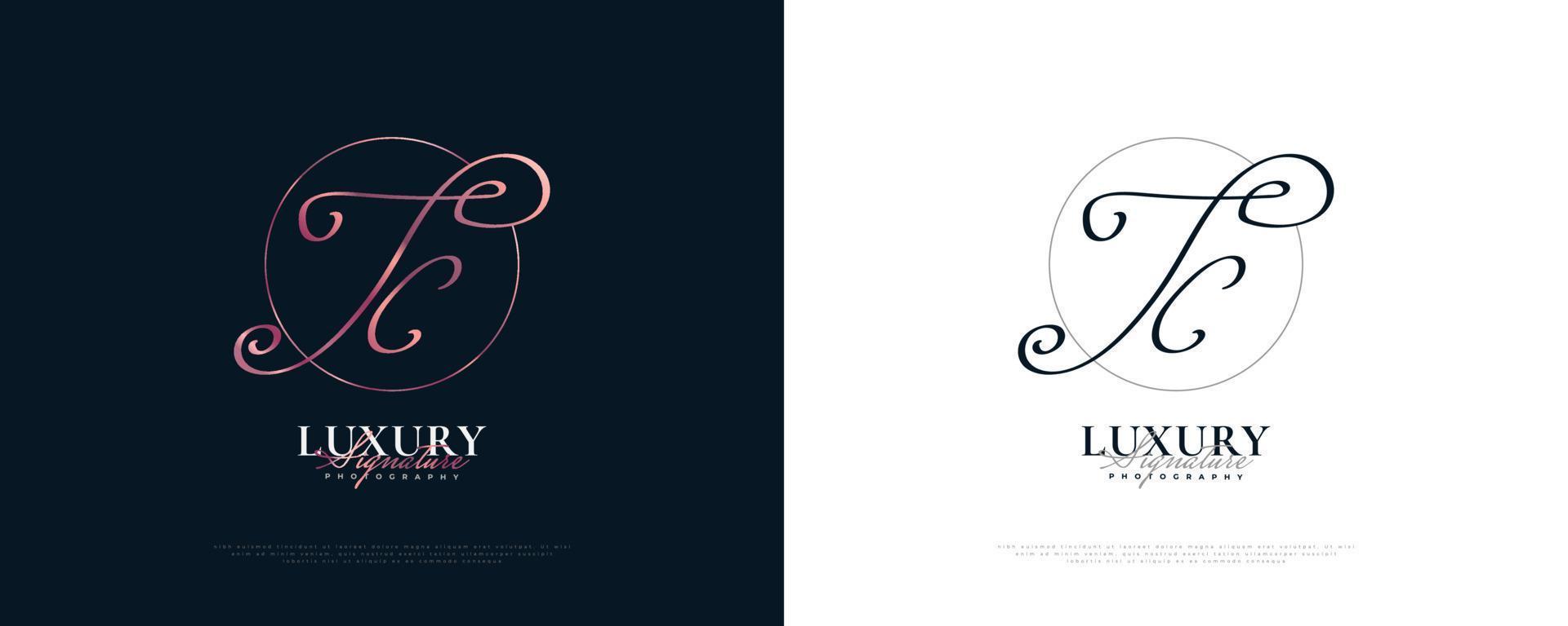 JC Initial Signature Logo Design with Elegant and Minimalist Handwriting Style. Initial J and C Logo Design for Wedding, Fashion, Jewelry, Boutique and Business Brand Identity vector