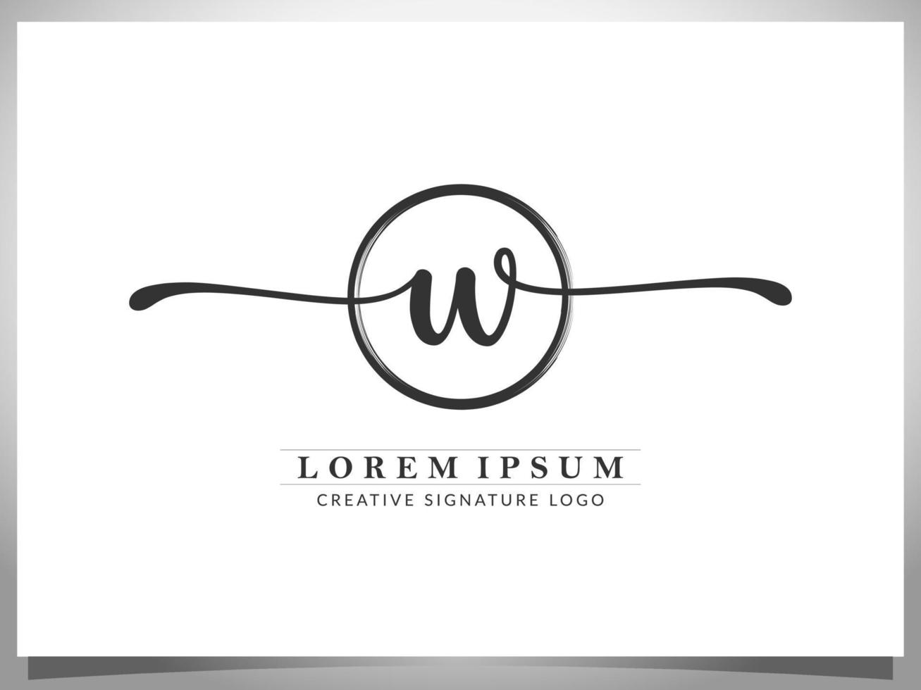 luxury signature letter w vector illustration usable for personal signature. company. firm etc