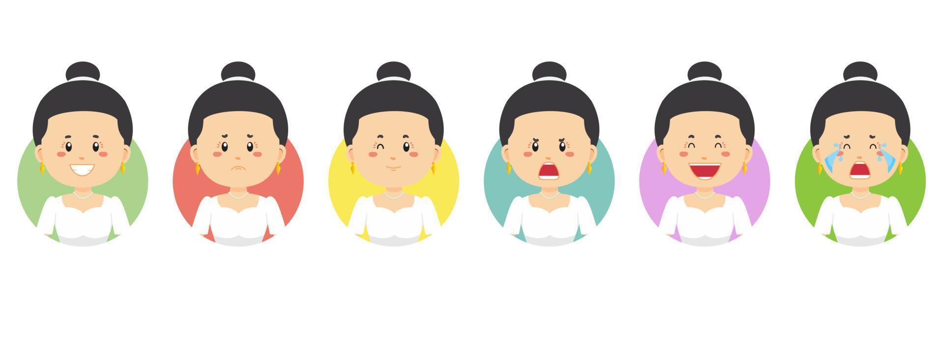 avatar de filipinas con varias expresiones vector