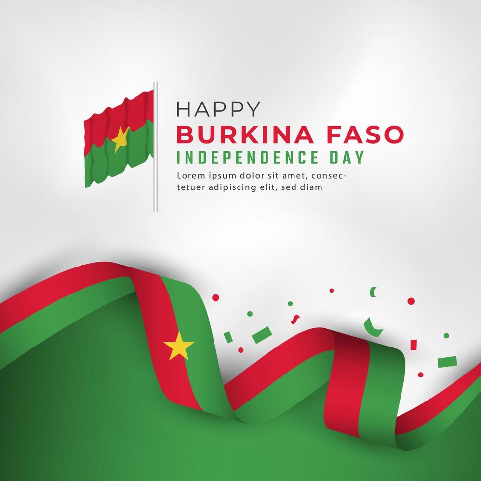 Happy Burkina Faso Independence Day August 5th Celebration Vector Design Illustration. Template for Poster, Banner, Advertising, Greeting Card or Print Design Element