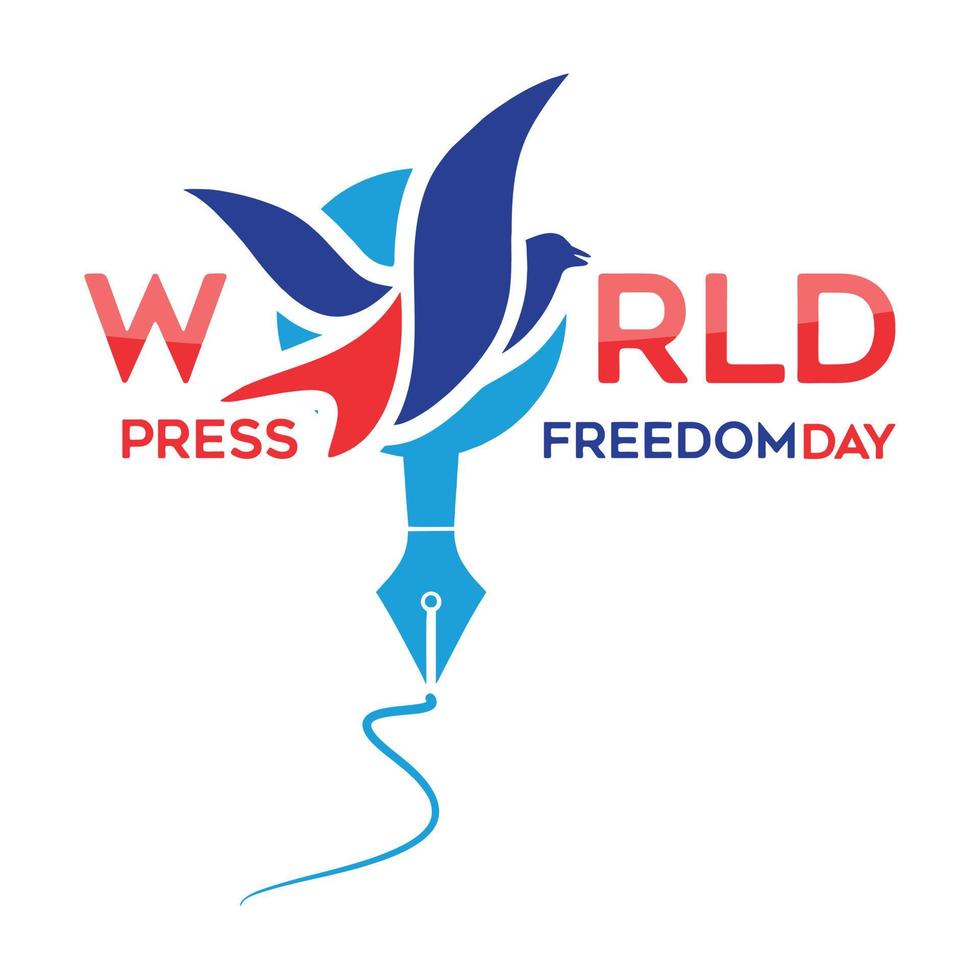 logotipo del icono del día mundial de la libertad de prensa vector