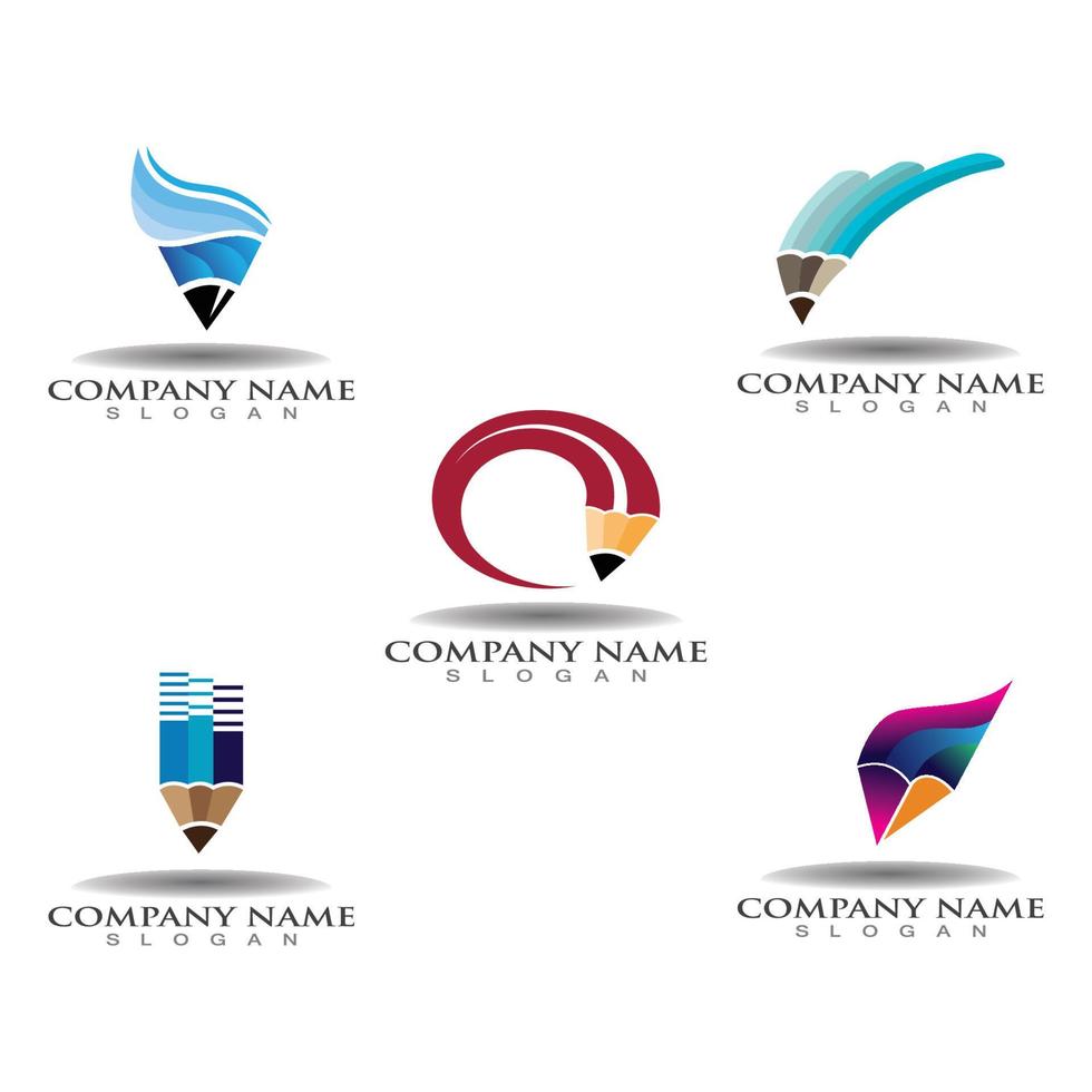 Pencil logo creative design inspiration or Education template vector