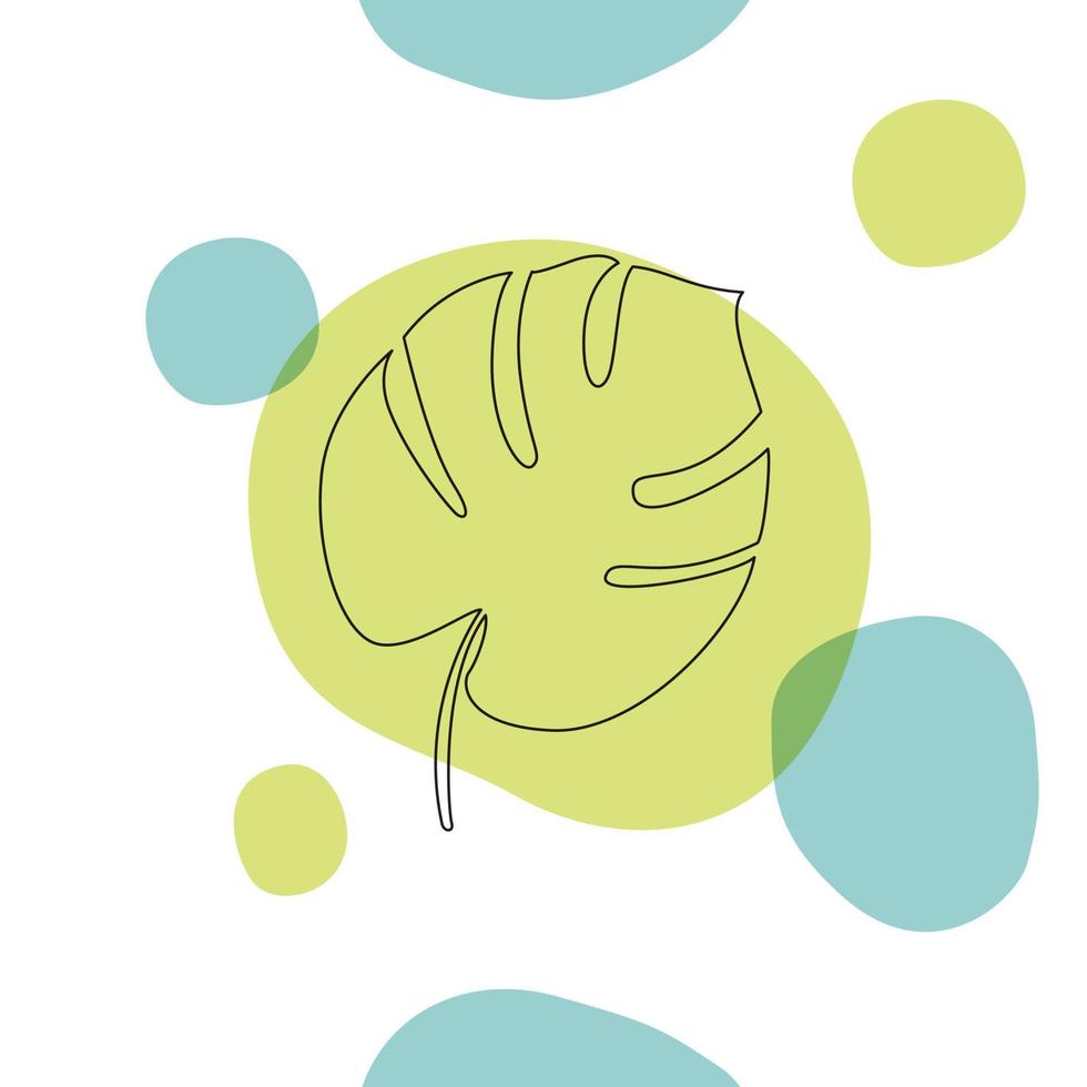 09-gráficos de contorno de hoja de helecho exótico abstracto, hojas de palma tropical aisladas sobre vector de manchas de color. colores verde y azul, eps editables ilustración-elementos-hoja2