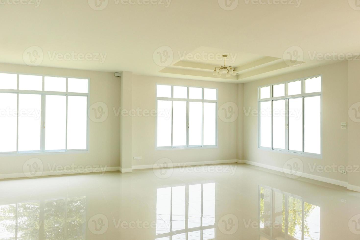 Empty living room interior with isolated window frame photo