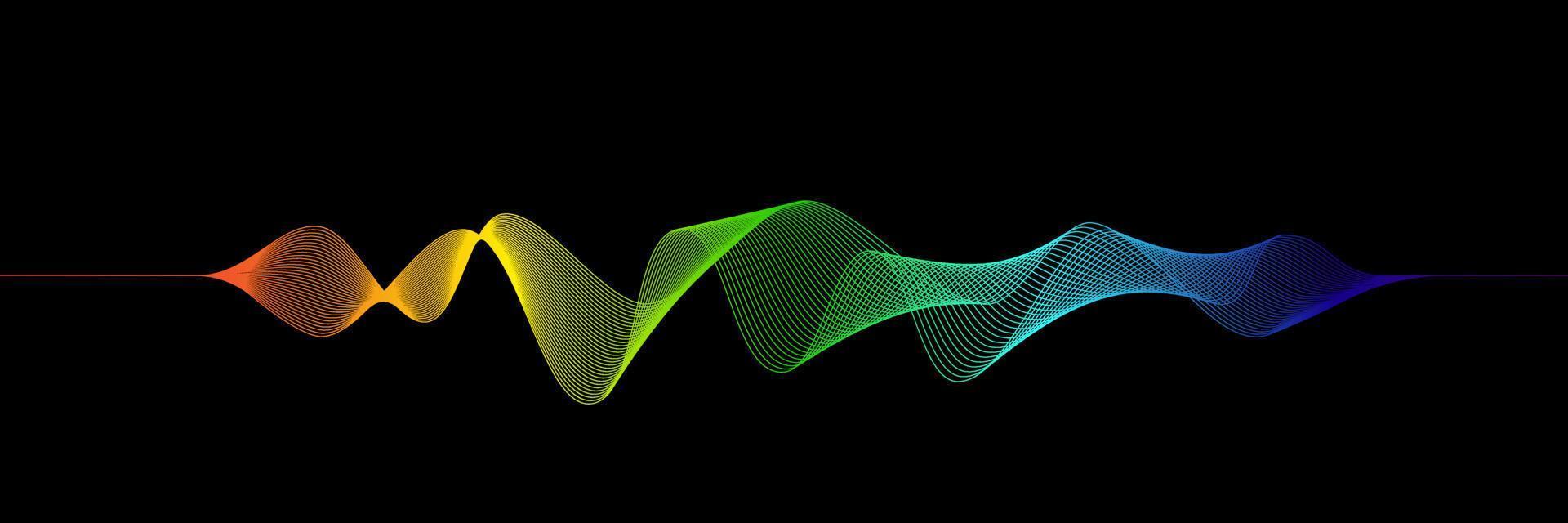 Abstract smooth wavy lines. Colorful dynamic wave. Vector design element for the concept of music, party, technology, modern.