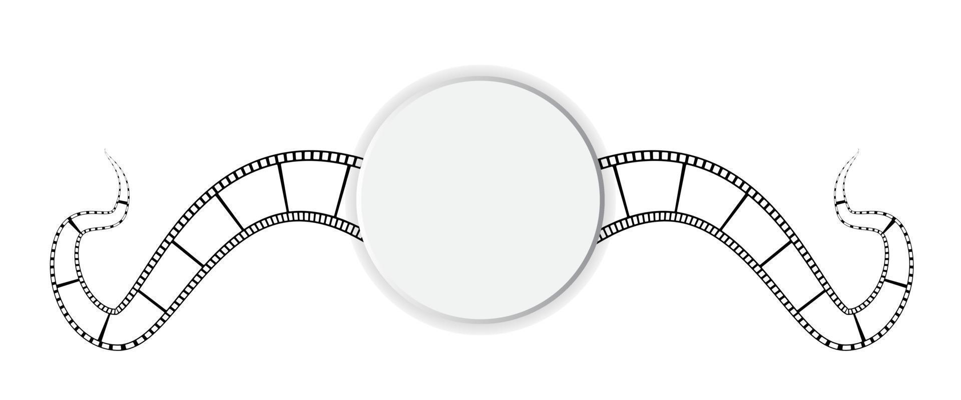 Film reel strip abstract frame background design. Vector illustration isolated on white background