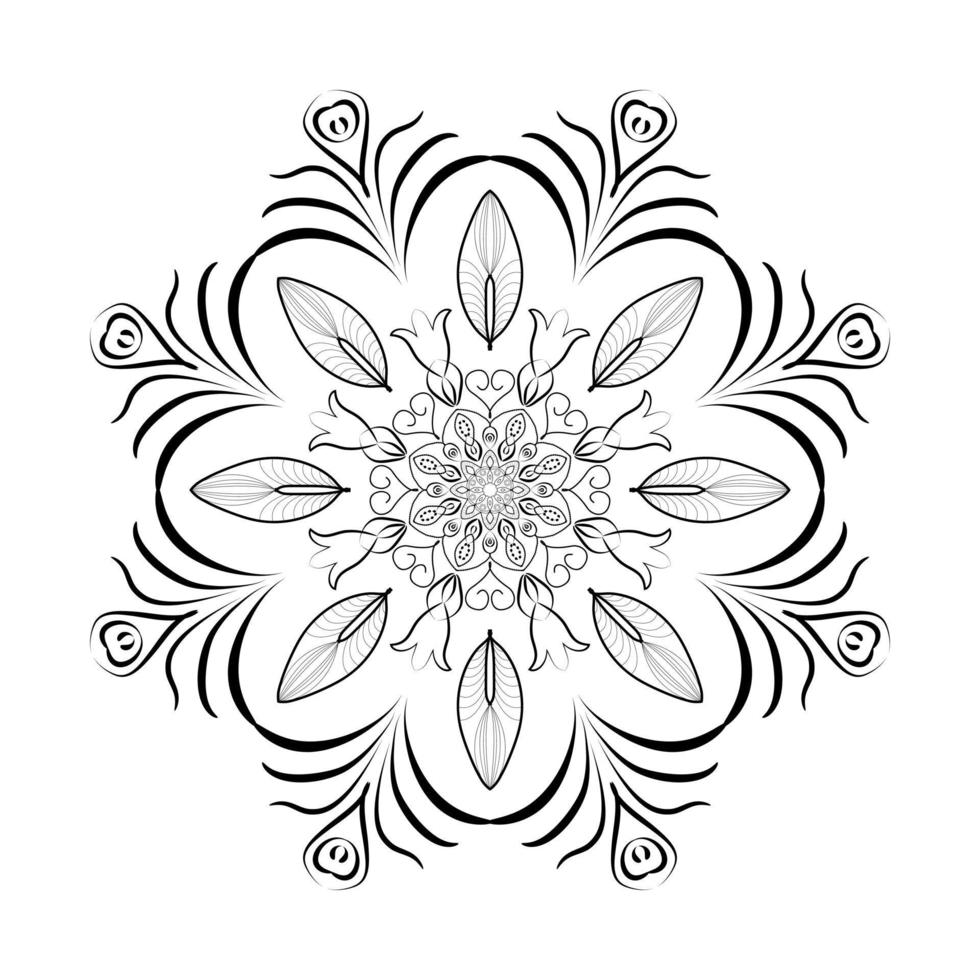Circular pattern mandala. Sheet for coloring on a white background. Vector illustration