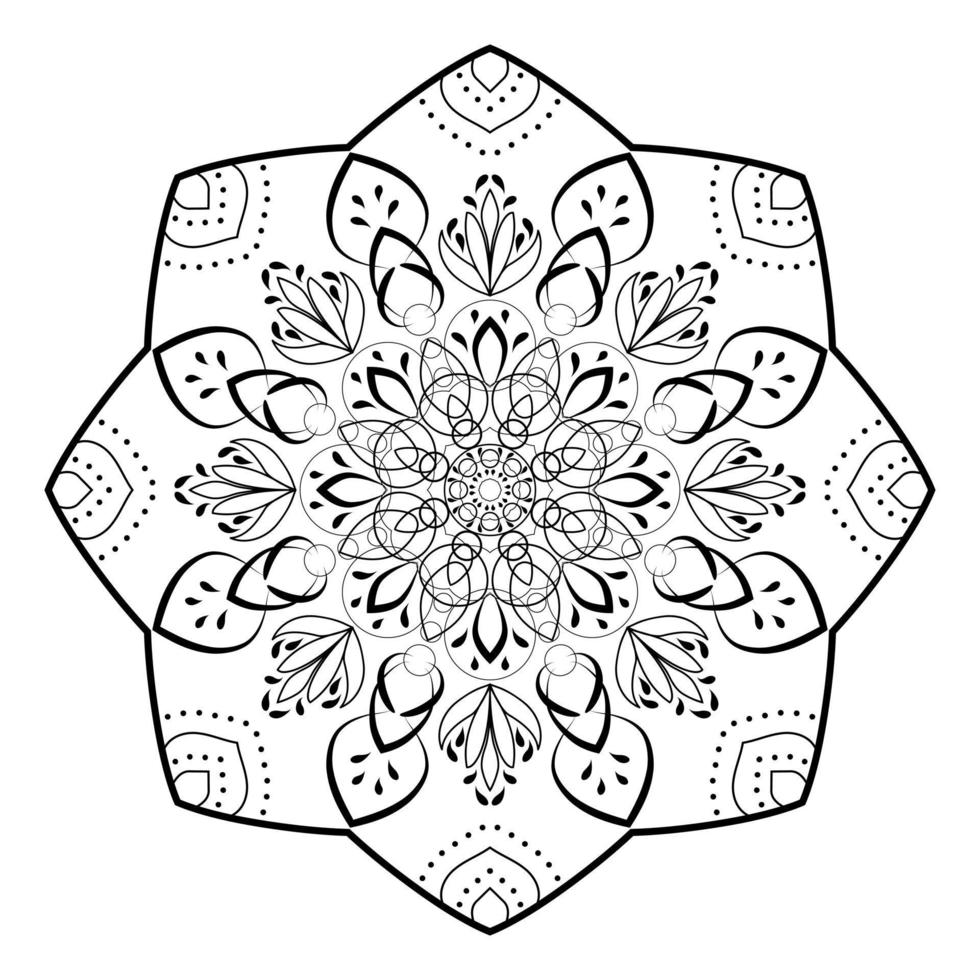 Isolated mandala pattern. Vintage ethnic background frame. Vector illustration.