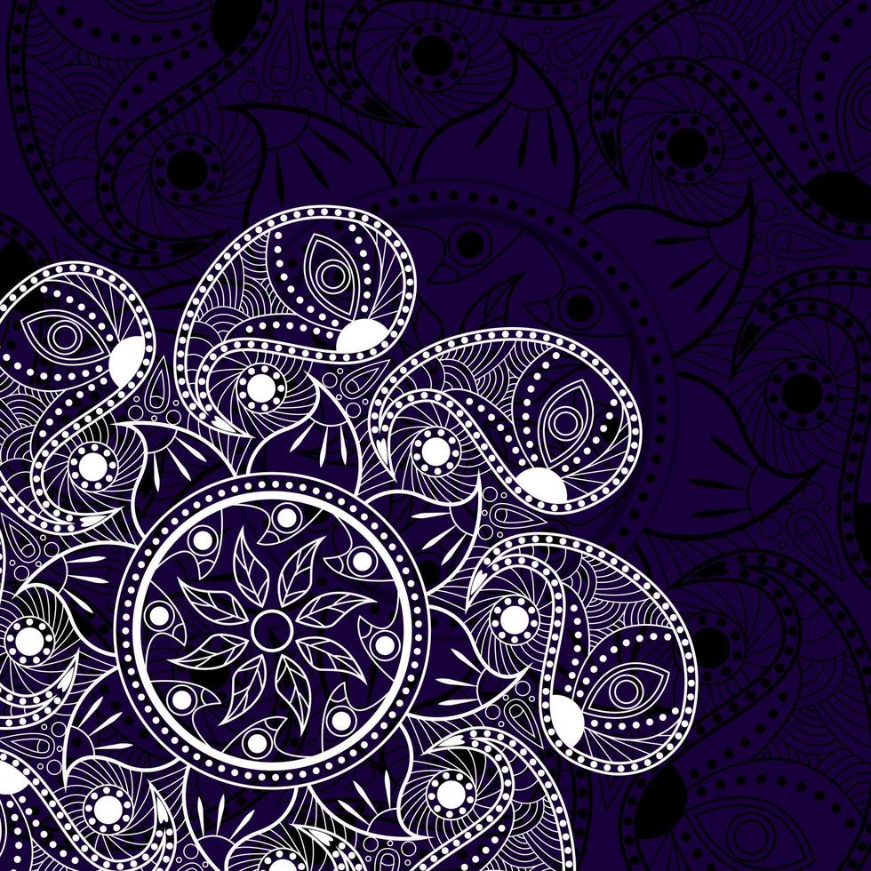 lujoso diseño de mandala ornamental en blanco. plantilla de invitación con mandala floral ornament.vector ilustración vector