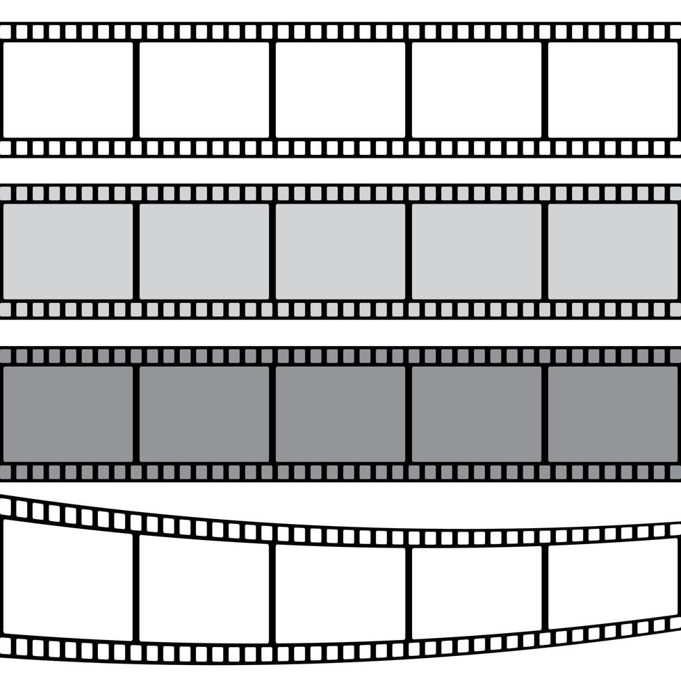 conjunto de fotogramas de tira de película o película fotográfica. ilustración vectorial aislada sobre fondo transparente vector