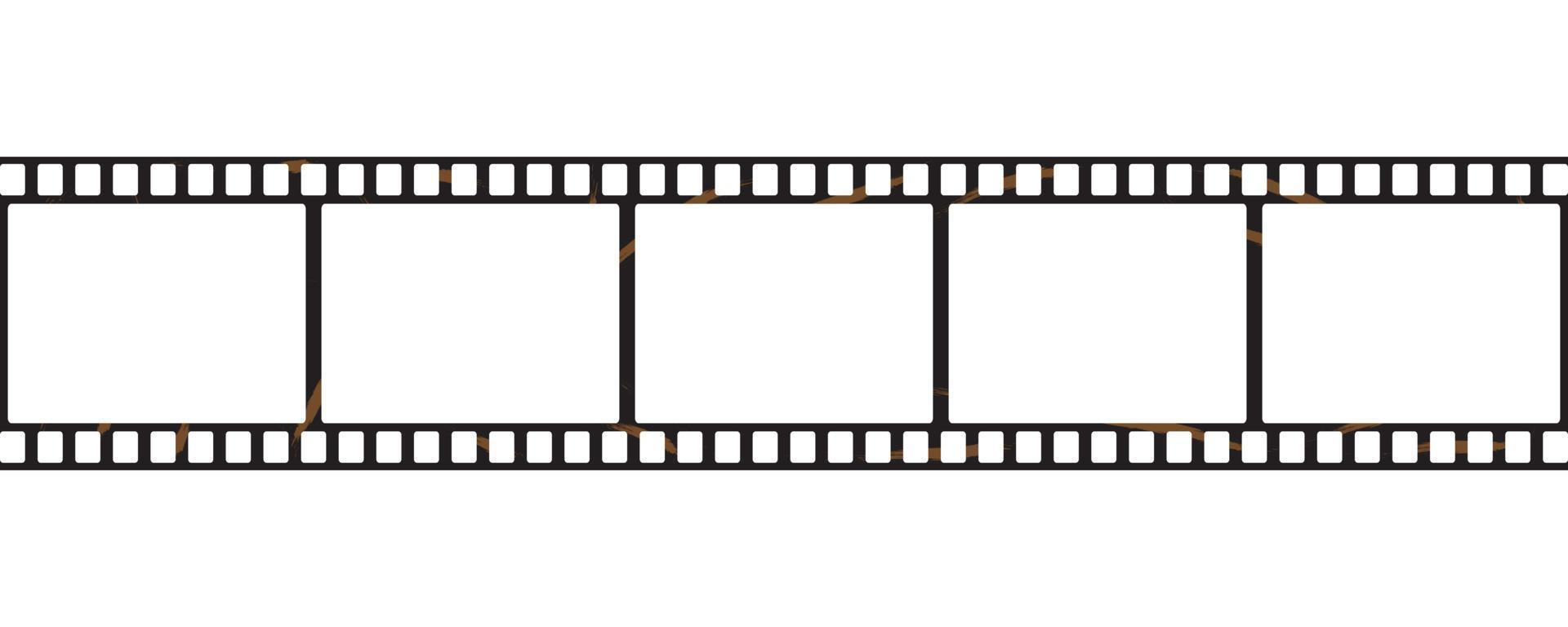 Blank highly detailed vintage film for photo or video camera. Negative film frame. Photographic