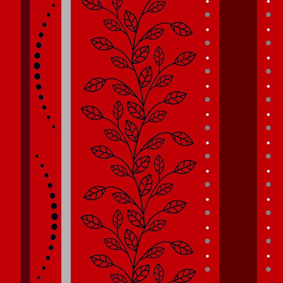 Stylish leafy plant pattern on red background for wallpaper, textile, factory production in EPS10 vector format