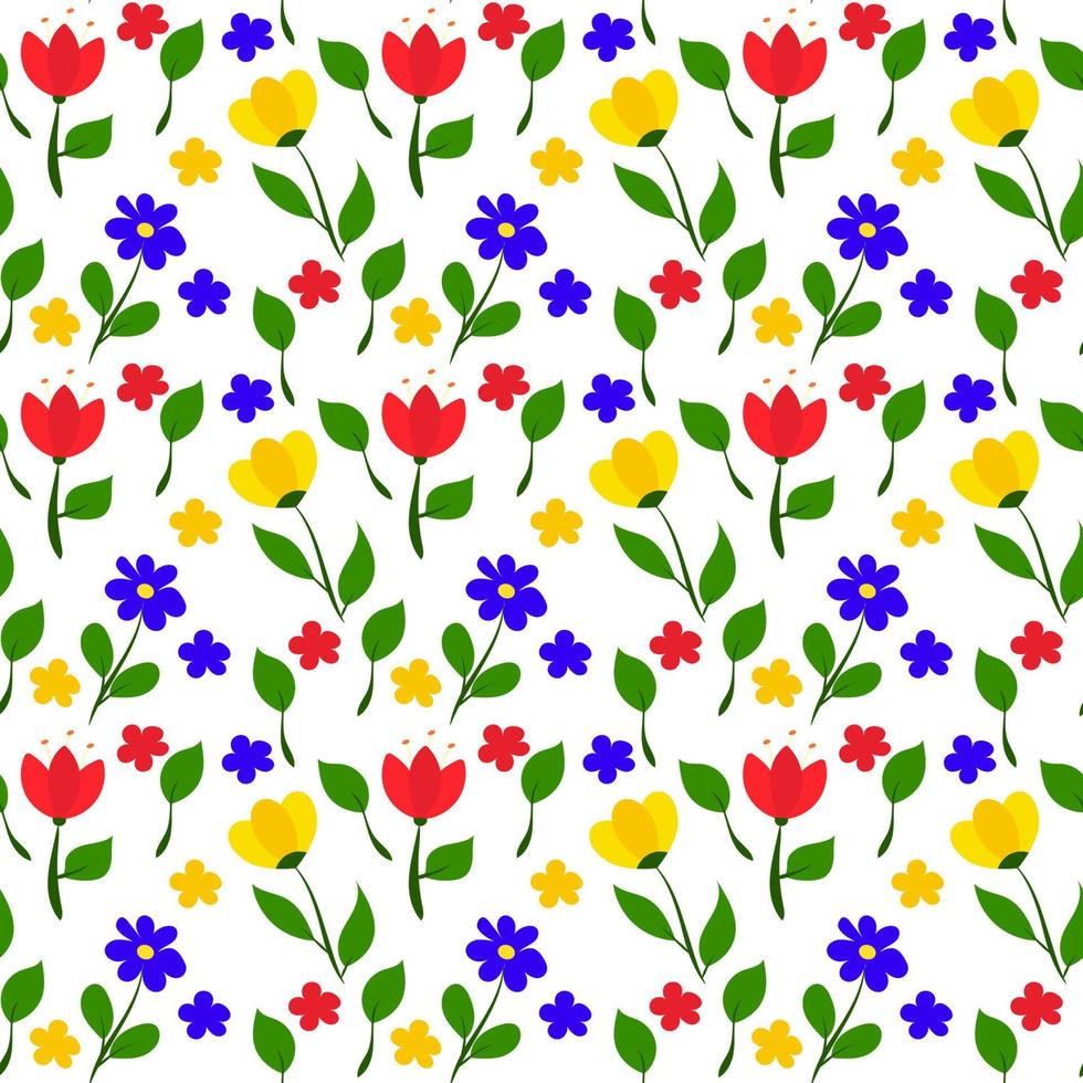 Elegant seamless pattern with flowers. Childish design for fabric, wallpaper, wrapping paper, packaging. Vector illustration