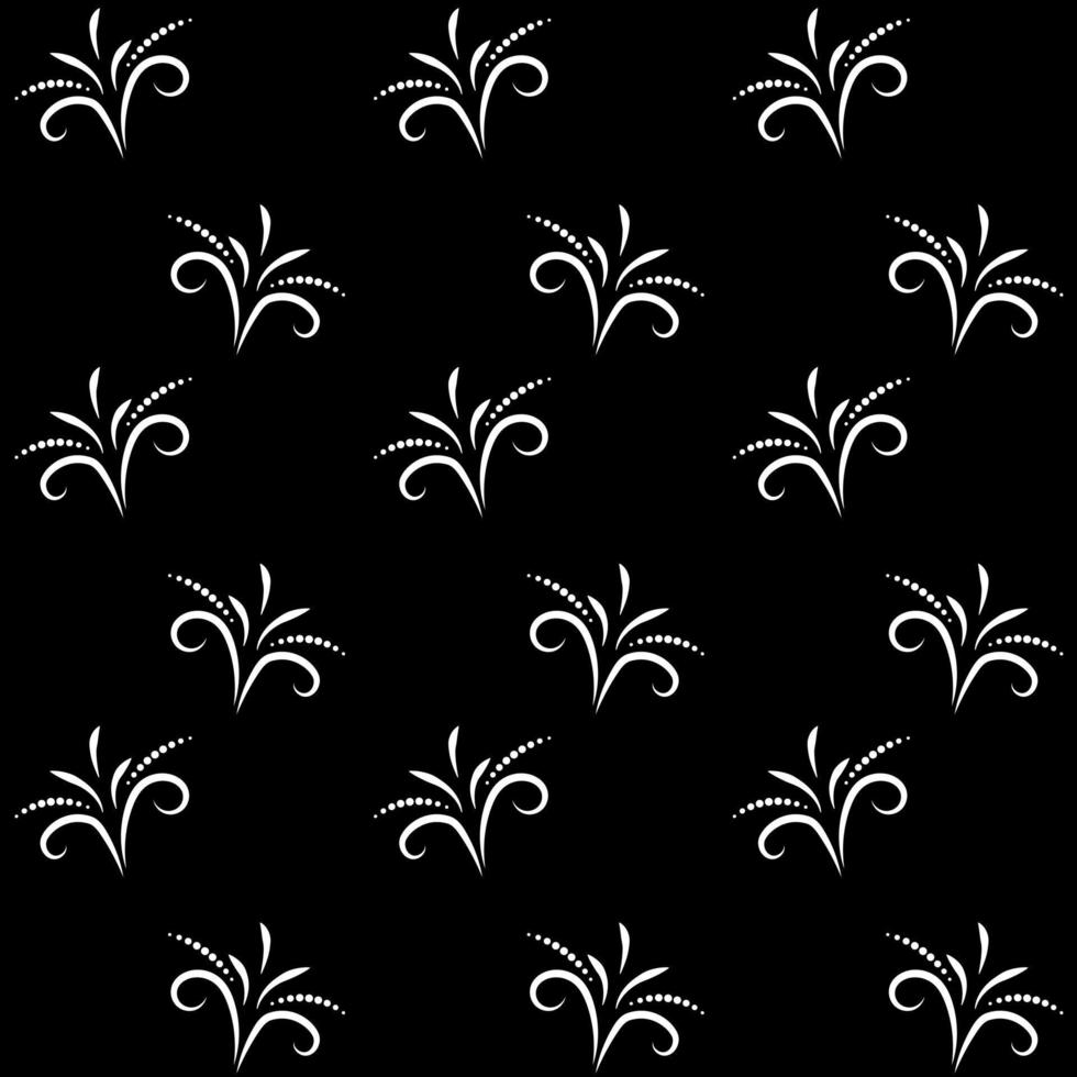 fondo floral blanco y negro abstracto sin costuras. diseño para tela, papel para envolver, ropa, papel pintado, embalaje. ilustración vectorial vector