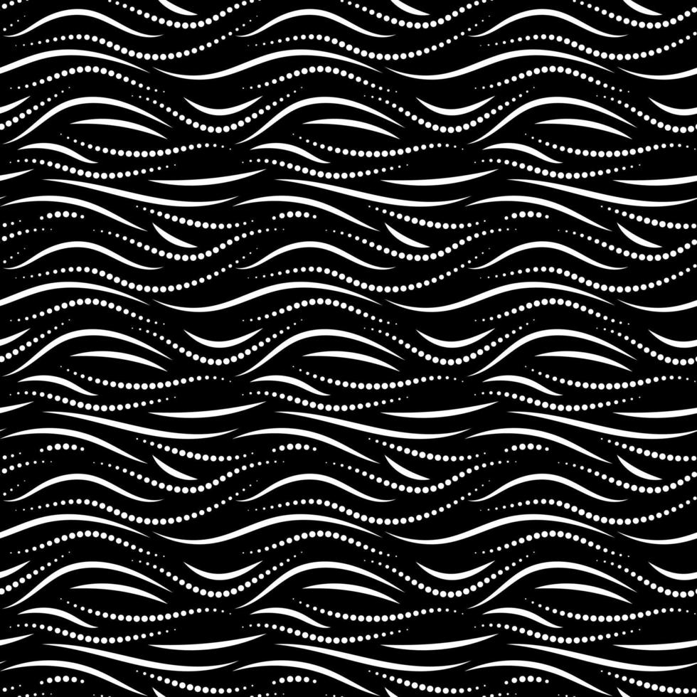 Seamless abstract black and white background. Design for fabric, wrapping paper, clothing, wallpaper, packaging. Vector illustration