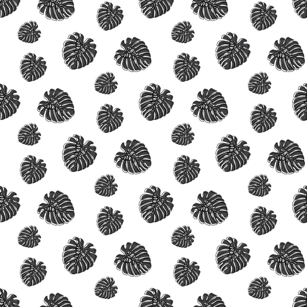 Monstera Deliciosa Leaf Seamless Pattern. Perfect for Textile, Fabric, Background, Print. Vector illustration