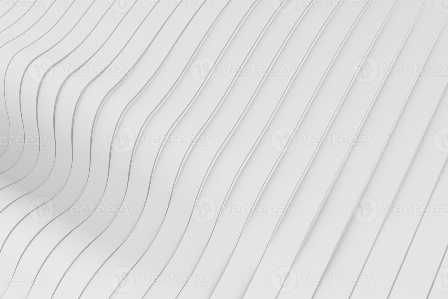 Wave band surface. Abstract smooth flowing white background. Digital layered volume lines 3d illustration photo