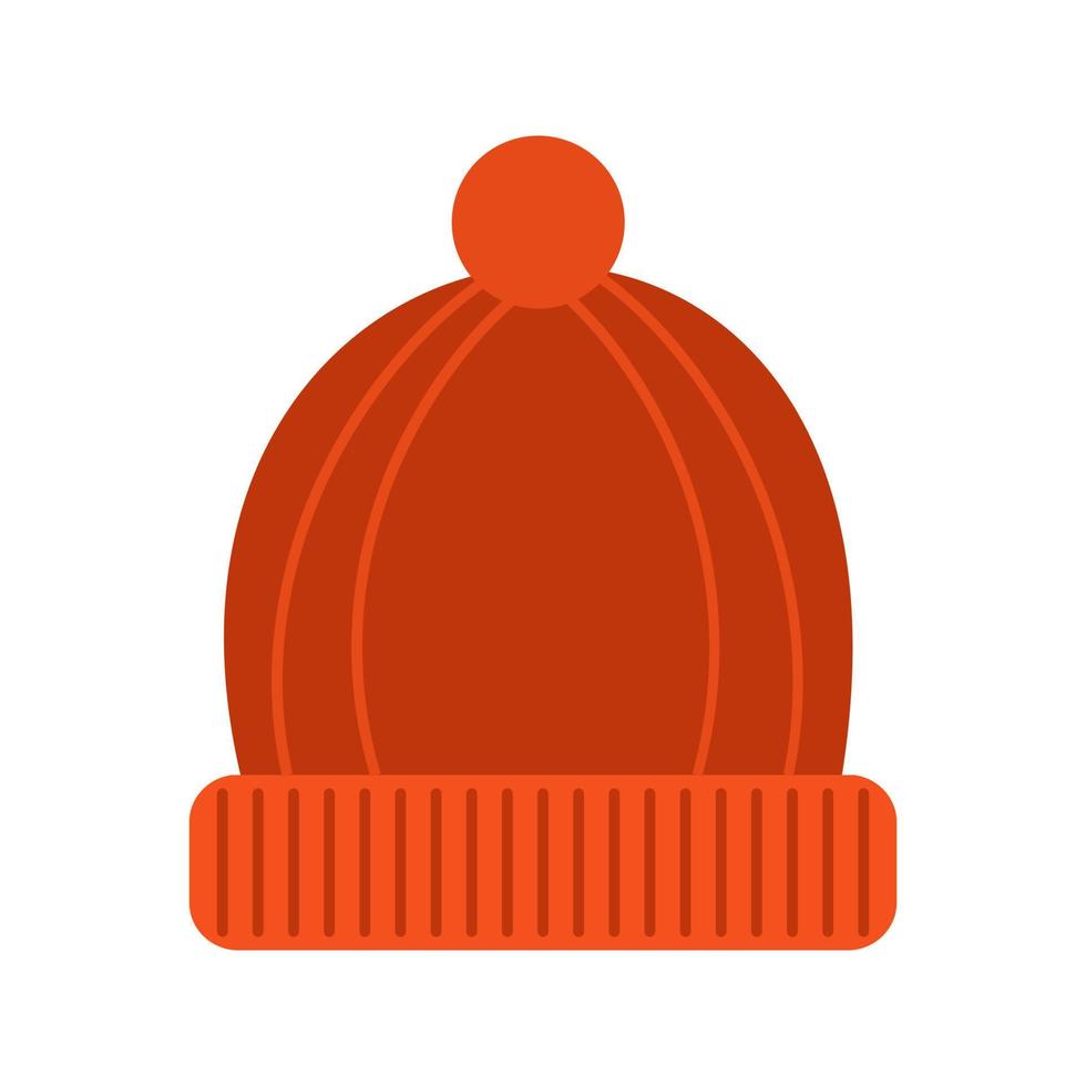 icono multicolor plano gorro caliente vector