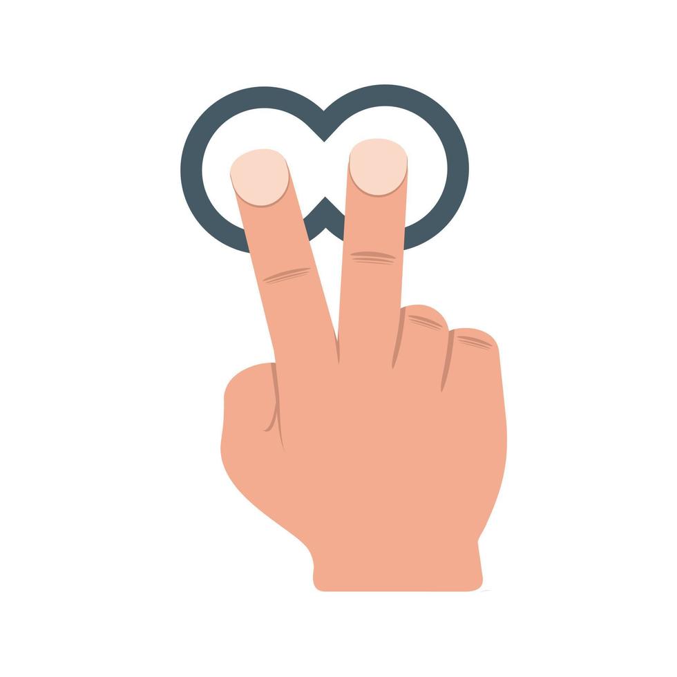 Two Fingers Tap and Hold Flat Multicolor Icon vector