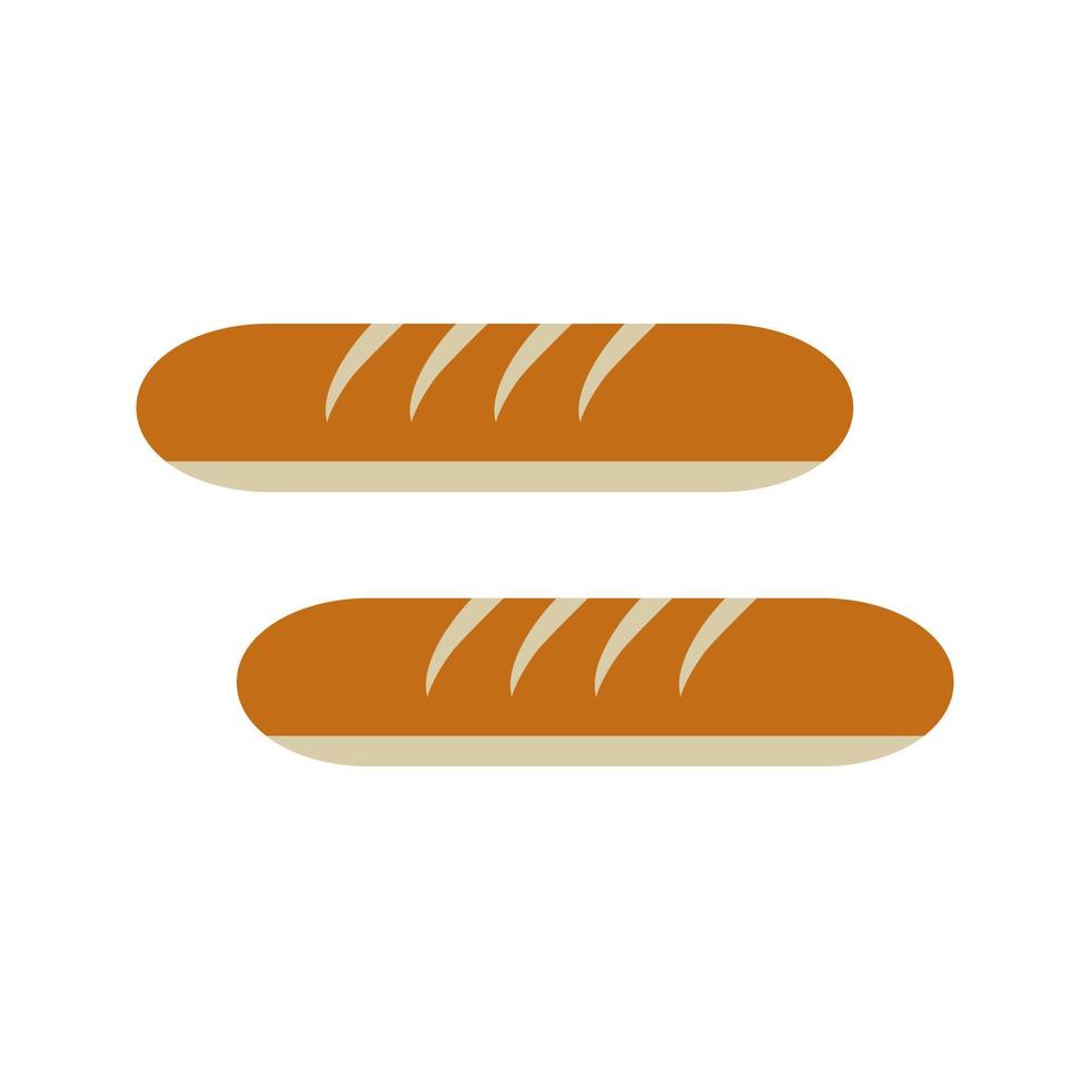 French Bread Flat Multicolor Icon vector