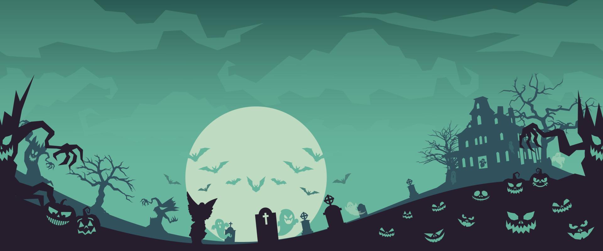 escena de dibujos animados de fondo de halloween colorido enlosables vector