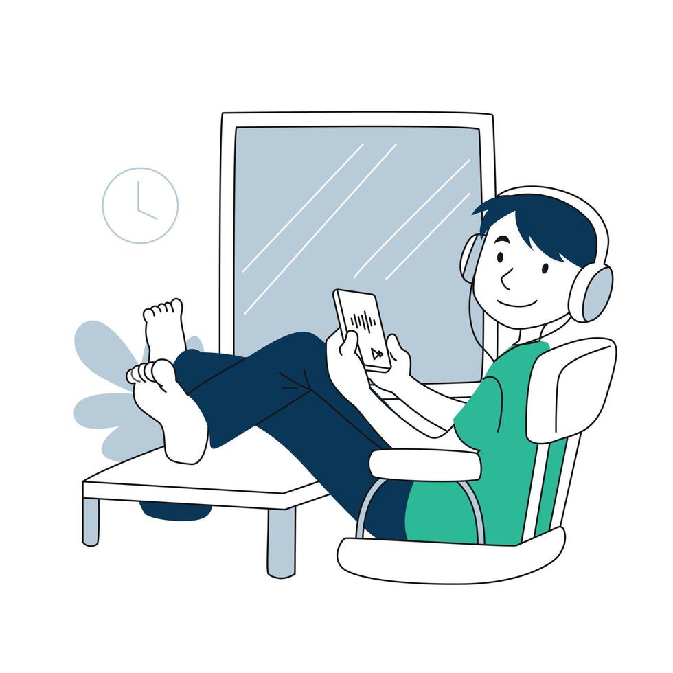Listening Music Illustration vector