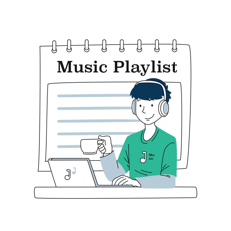 Listening Music Illustration vector