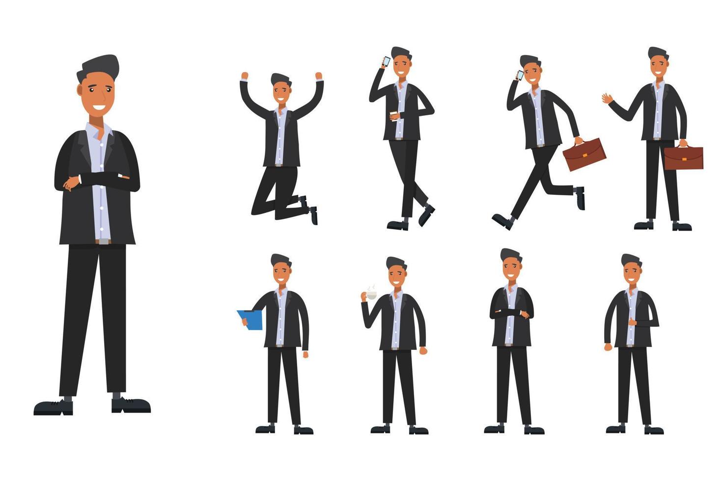 set Businessman working character design . Vector