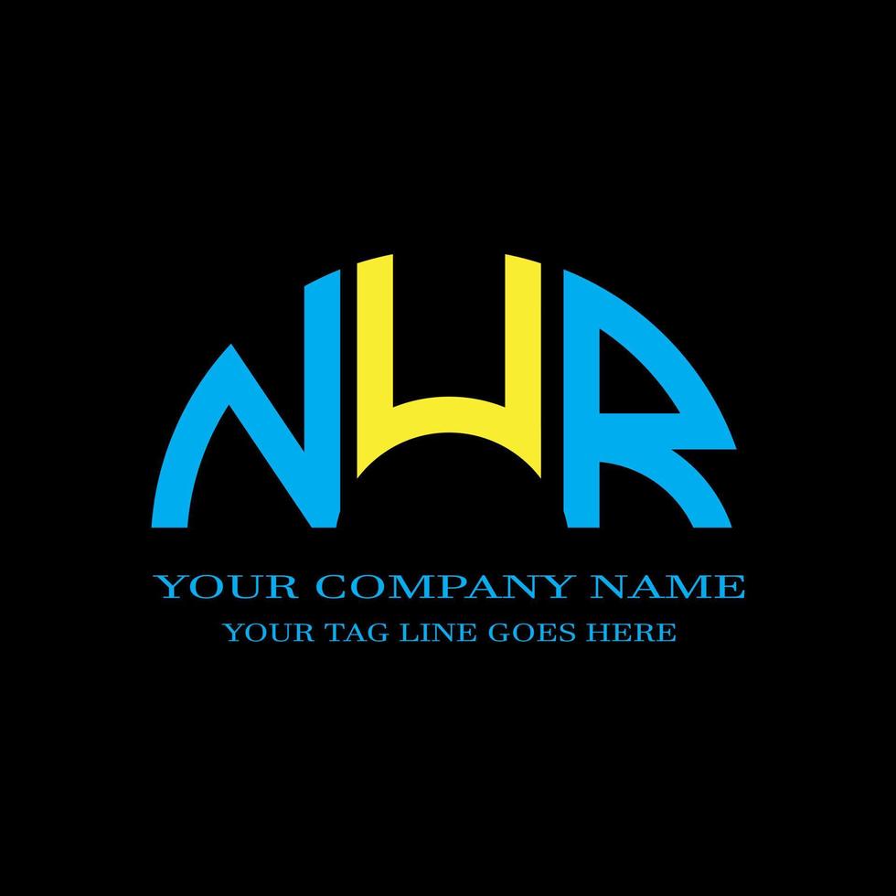 NUR letter logo creative design with vector graphic