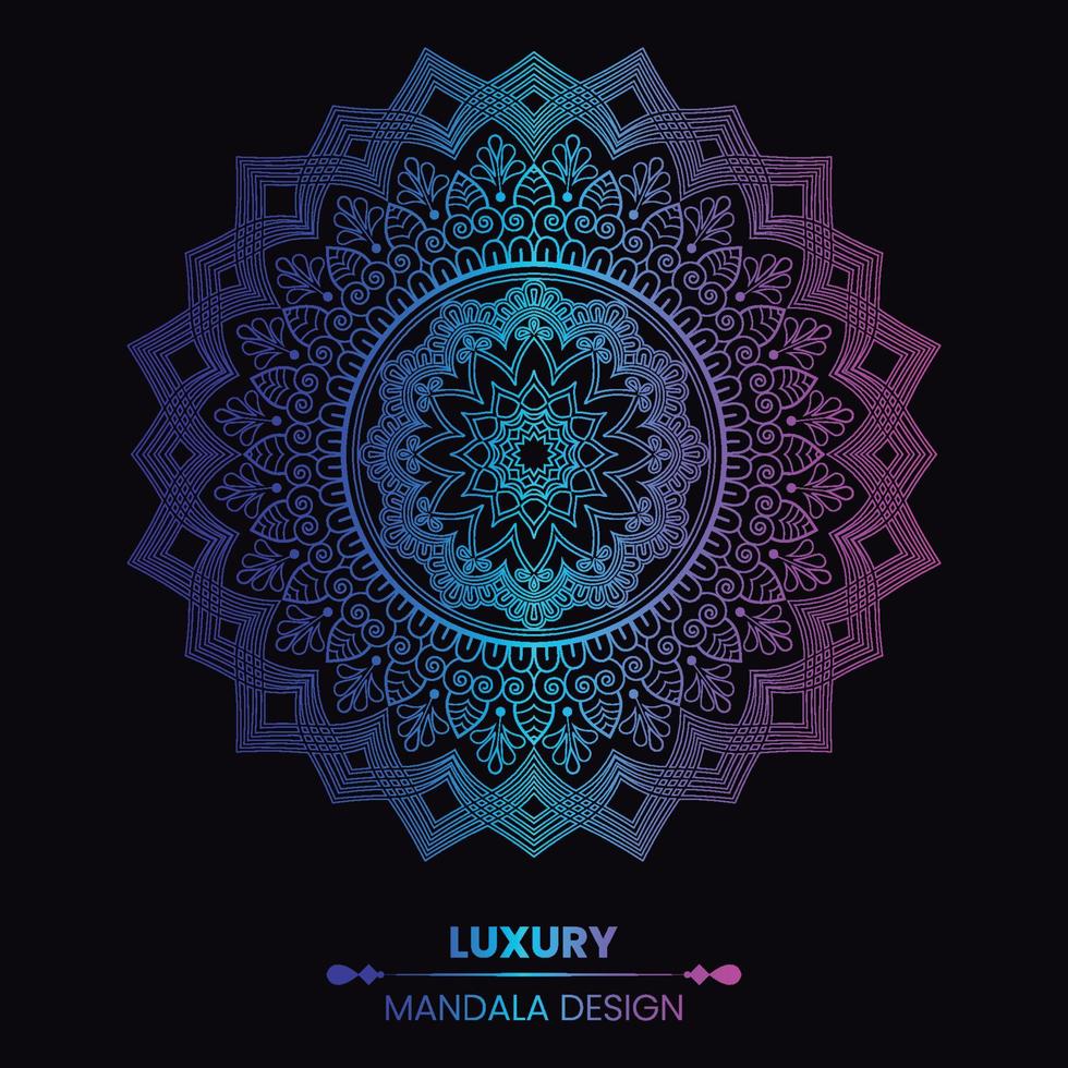 fondo de diseño de mandala ornamental de lujo en multicolor vector