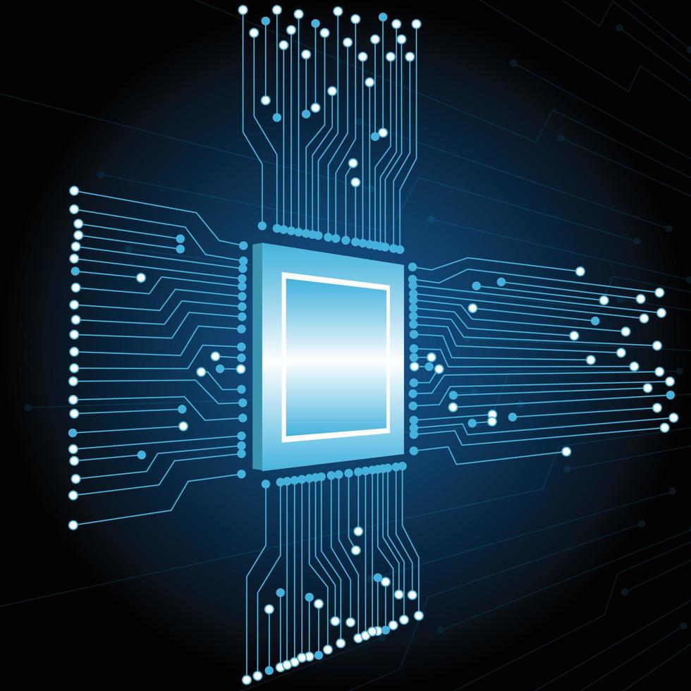 Computer chip Electronic circuit board vector for technology and finance concept and education for future