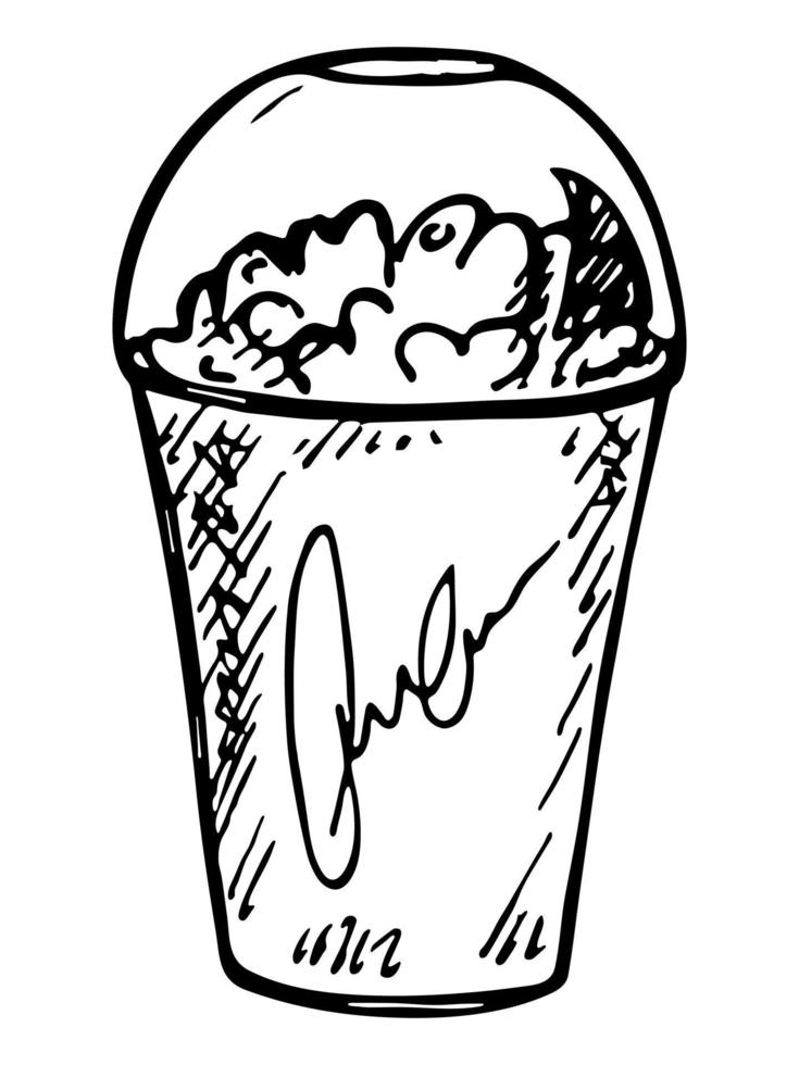 Cute milkshake illustration. Simple cup clipart. Pretty drink doodle vector