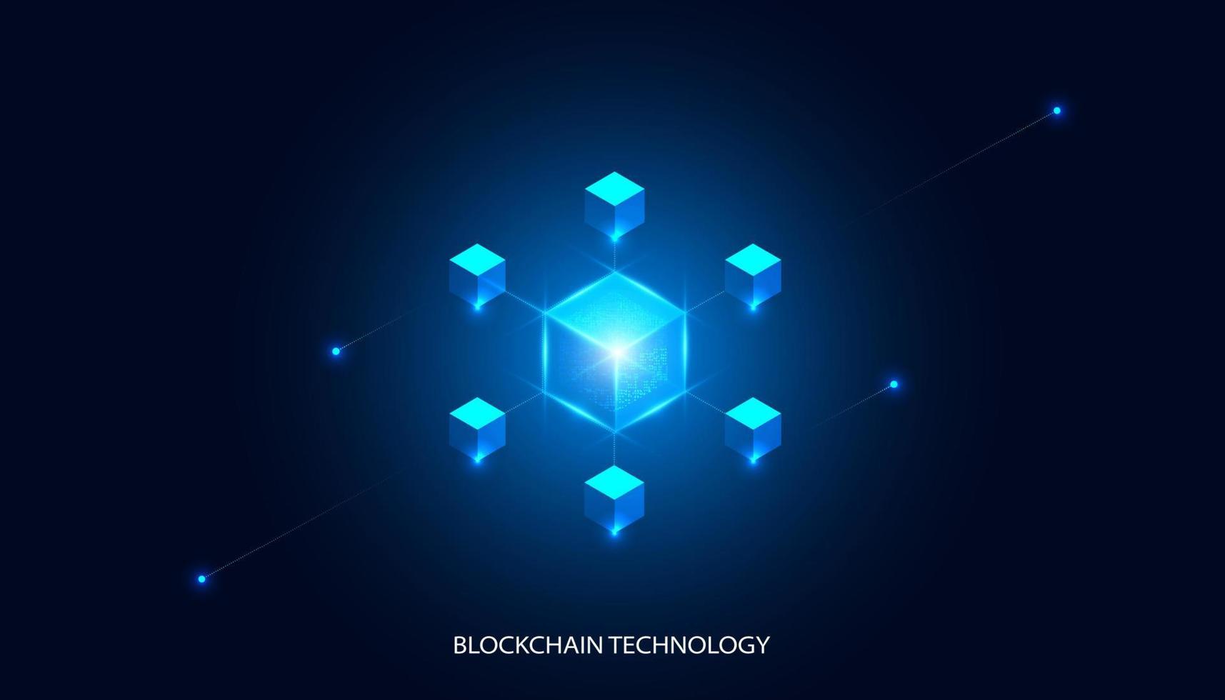 Abstract blockchain technology cryptocurrency and fintech square cube ...