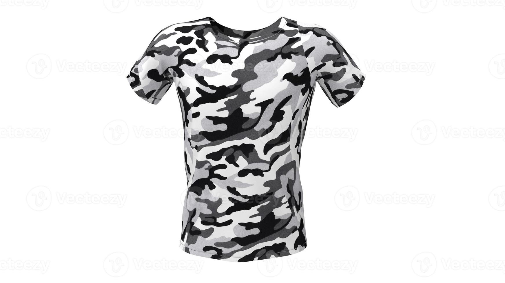 modelo 3d Camiseta de camuflaje militar masculino. foto