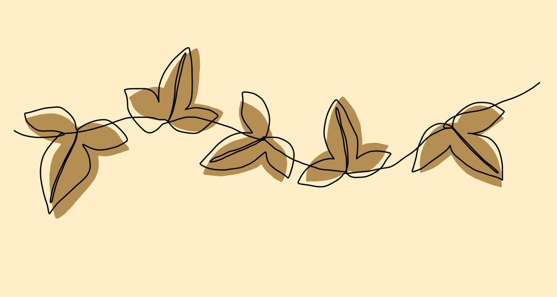 Simplicity ivy continuous line freehand drawing. vector