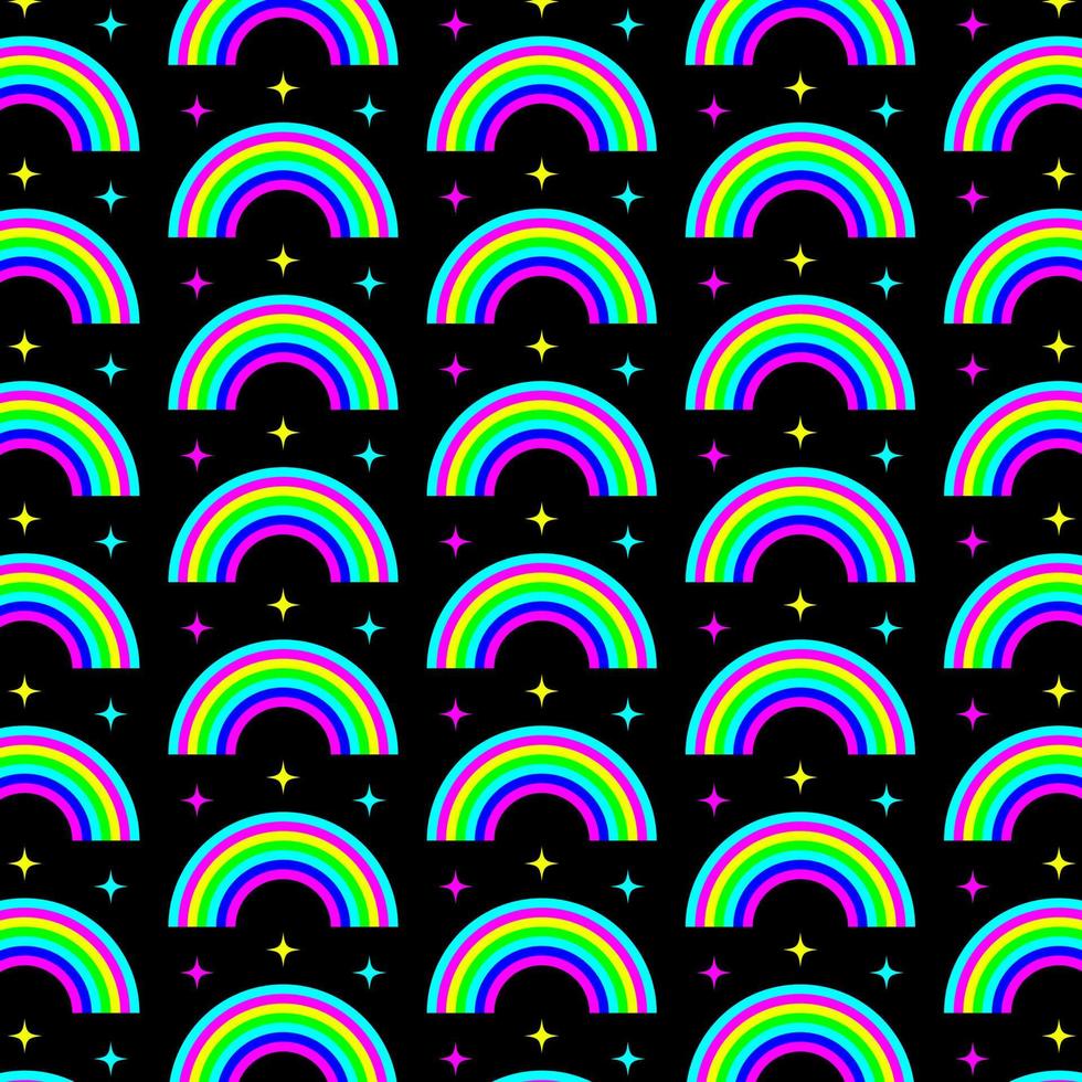 1970 psicodélico patrón trippy arco iris. impresión acid rave para camiseta gráfica en estilo y2k vector