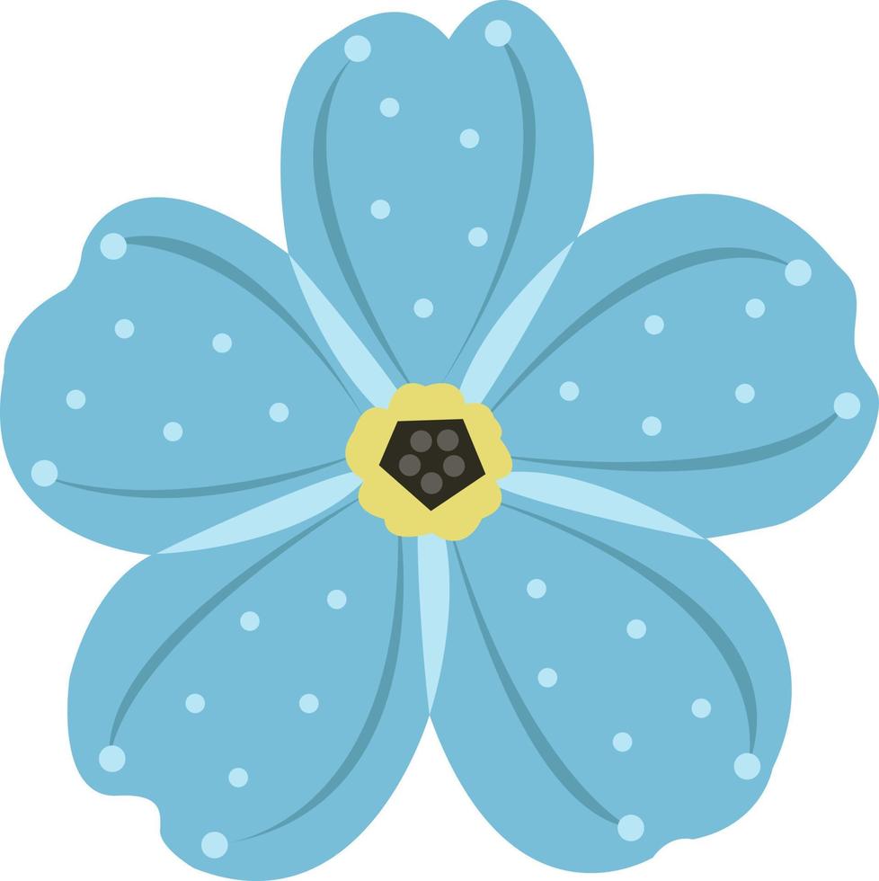Blue snow flower vector art for graphic design and decorative element