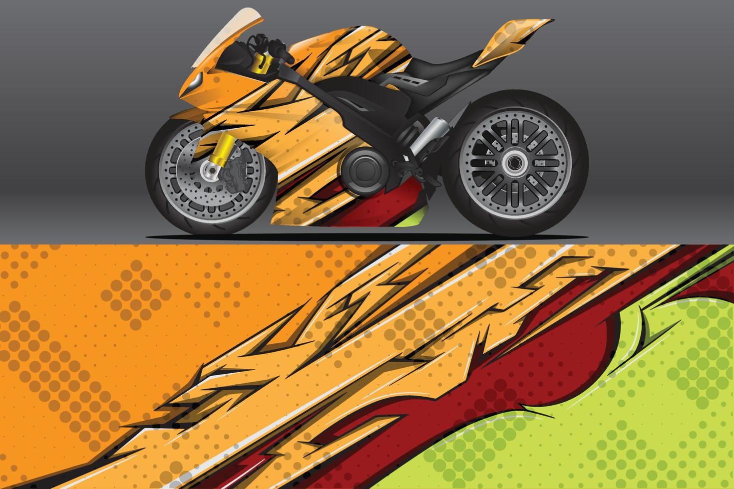 calcomanía de envoltura de motocicleta abstracta y diseño de calcomanía de vinilo vector