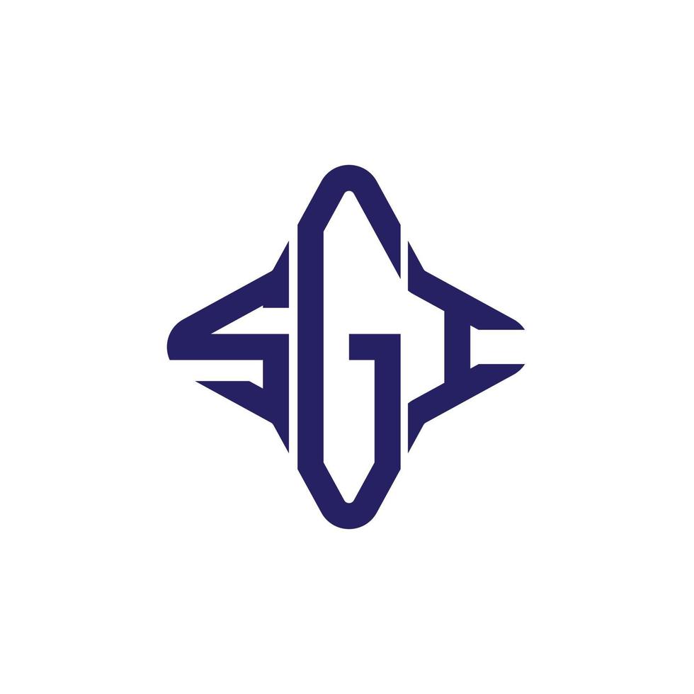 diseño creativo del logotipo de la letra sgi con gráfico vectorial vector