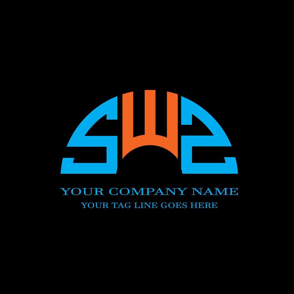 SWZ letter logo creative design with vector graphic