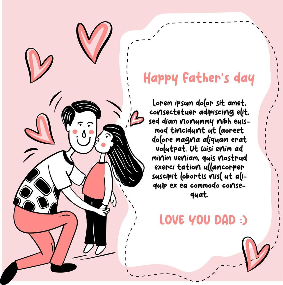 a cute happy father's day template vector