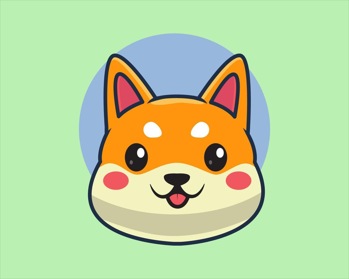 ilustración de shiba inu vector