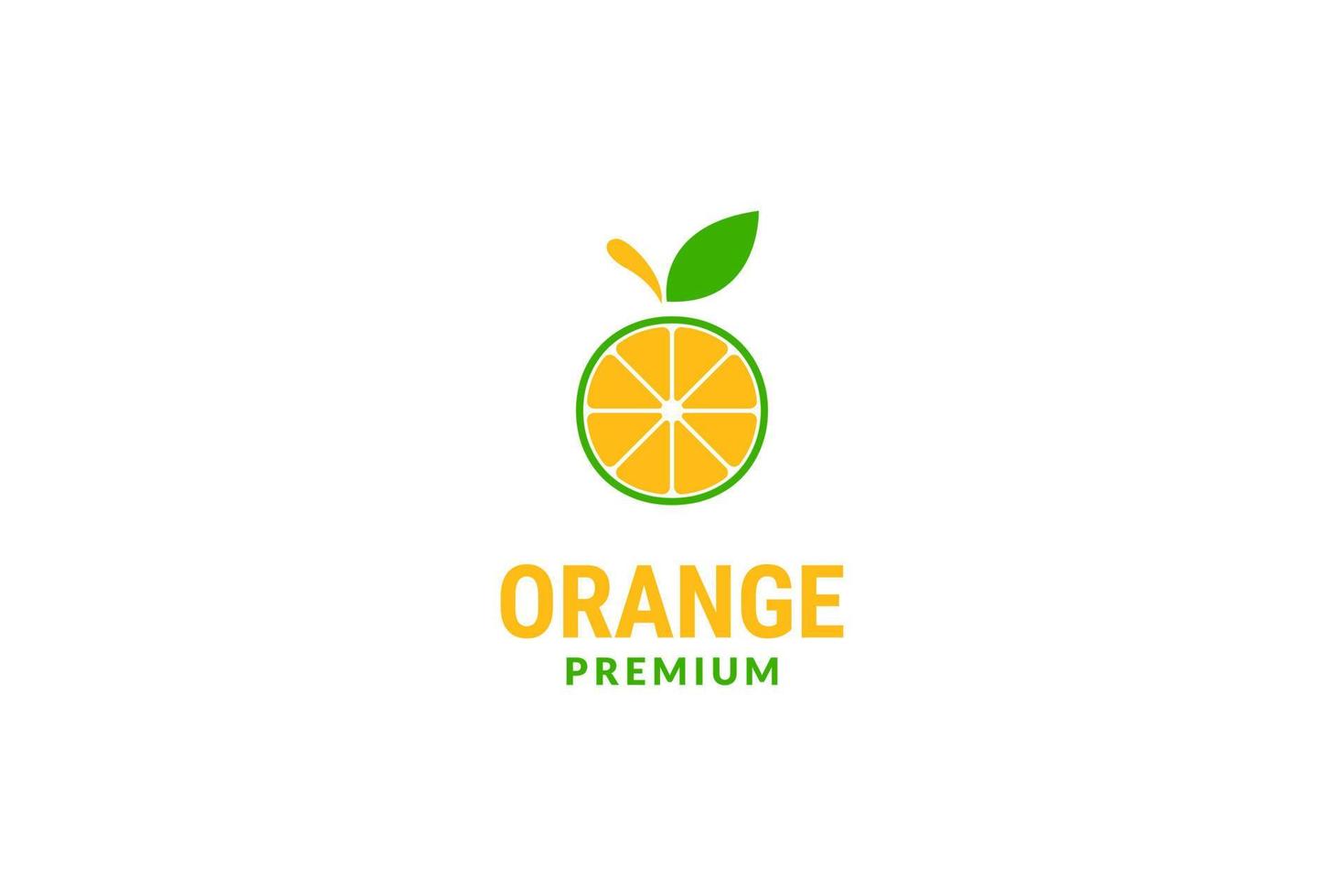 idea de ilustración de diseño de logotipo de fruta naranja plana vector