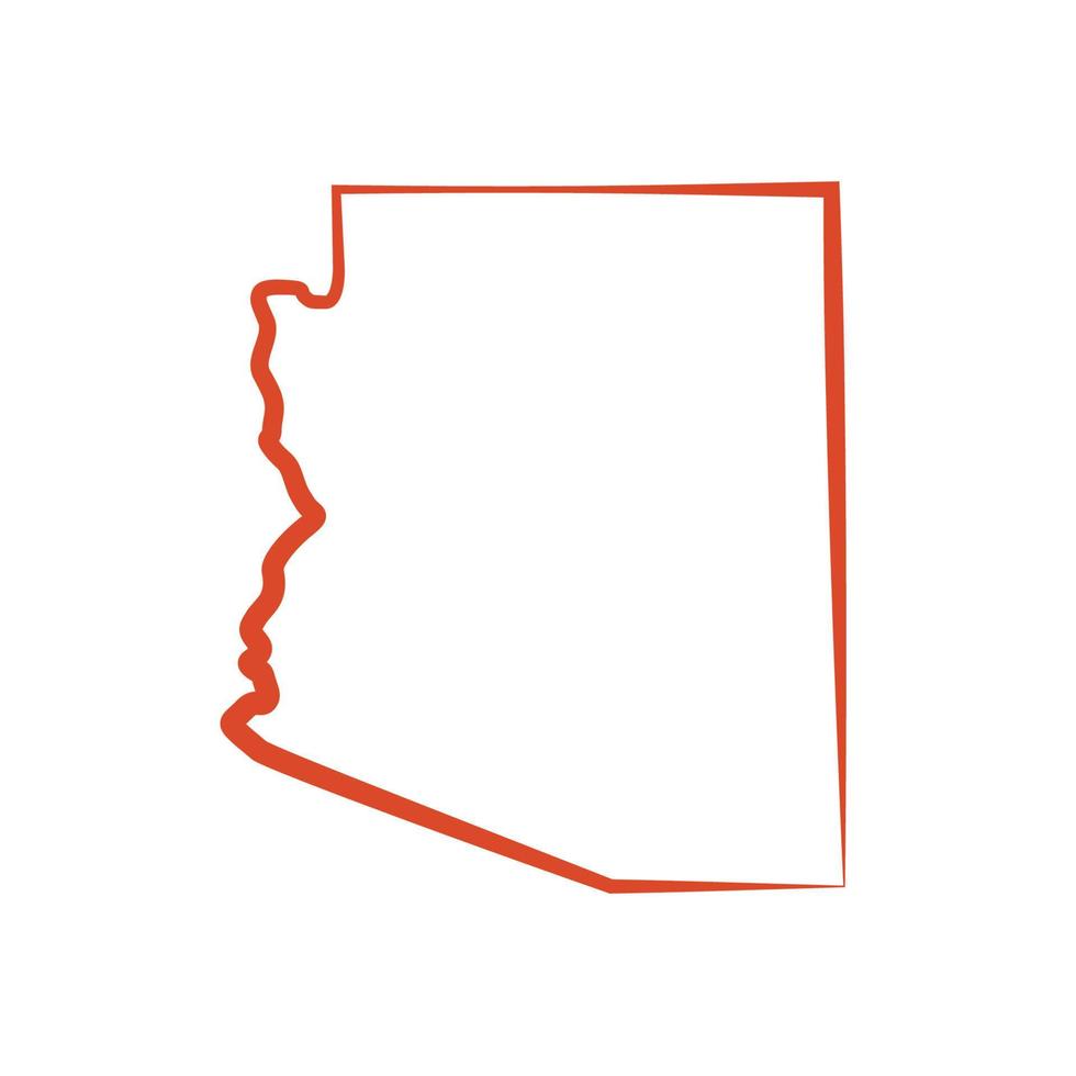 Arizona map illustrated on white background vector