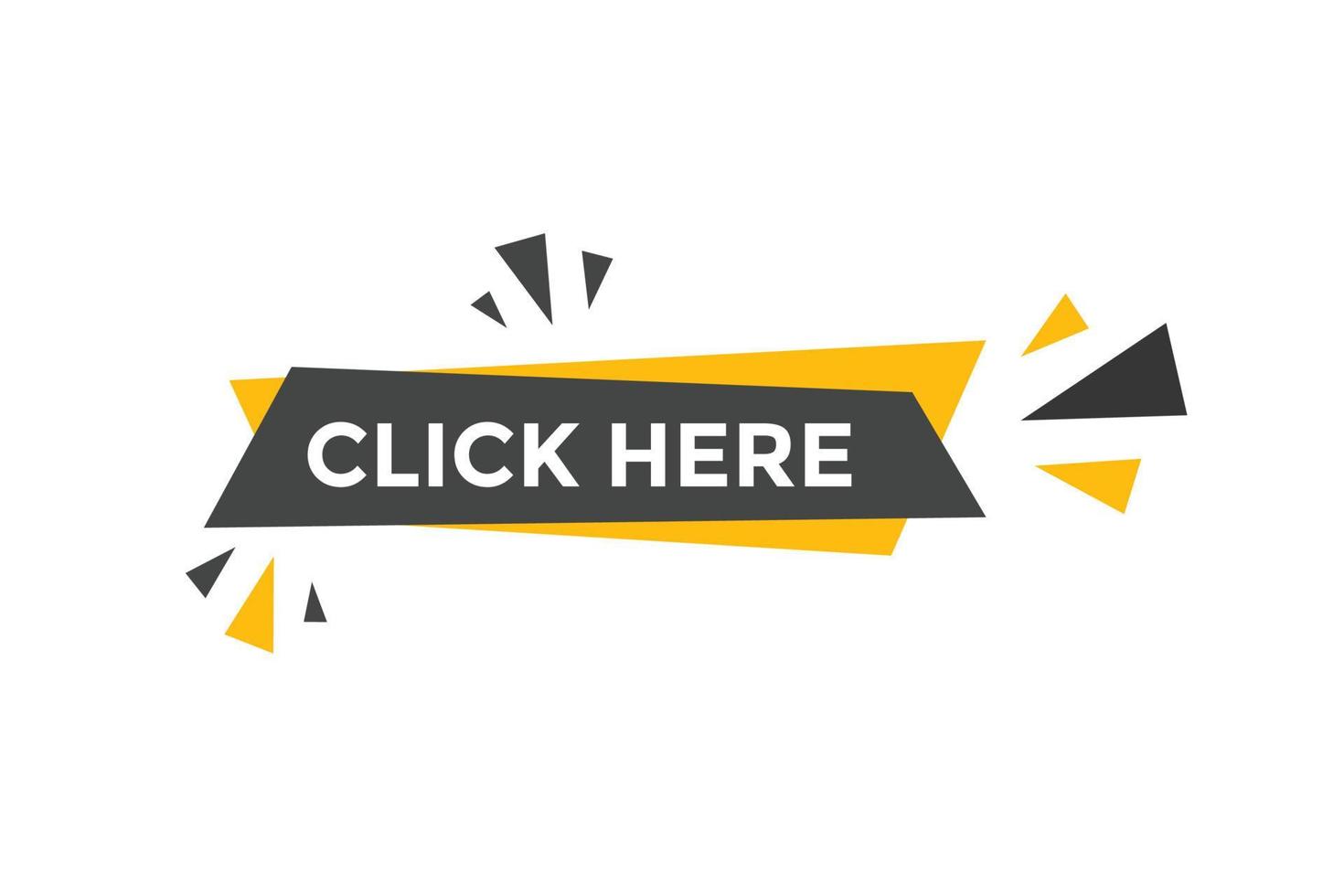 Click here text button. Web button template Click here vector