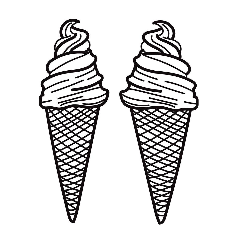 vector de cono de helado de verano