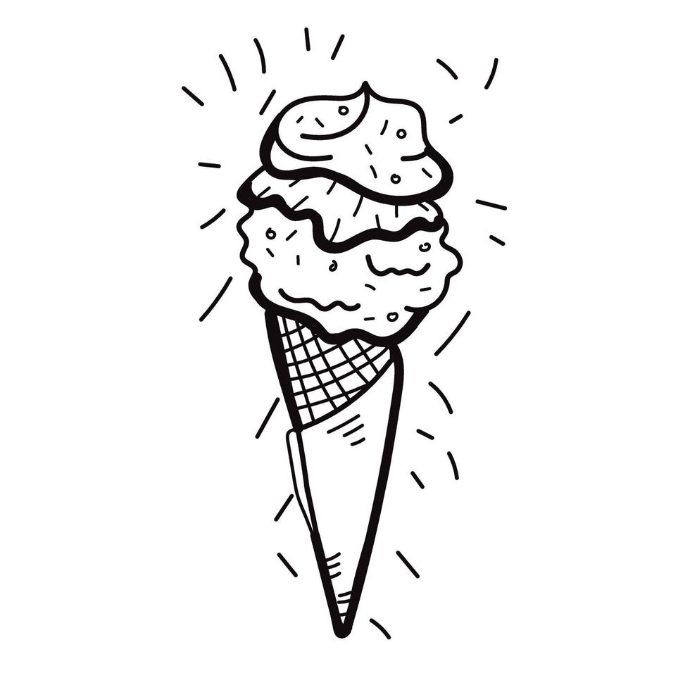 vector de cono de helado de verano