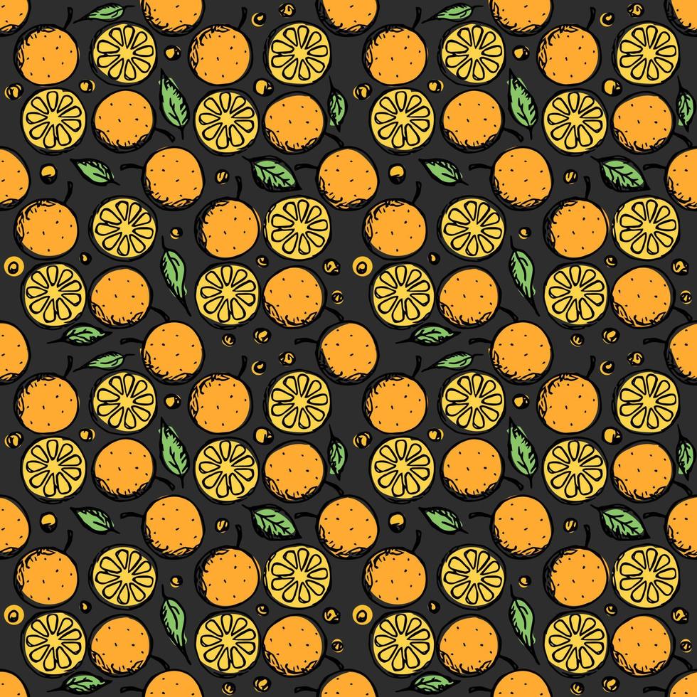 Seamless orange pattern. Colored orange fruit background vector