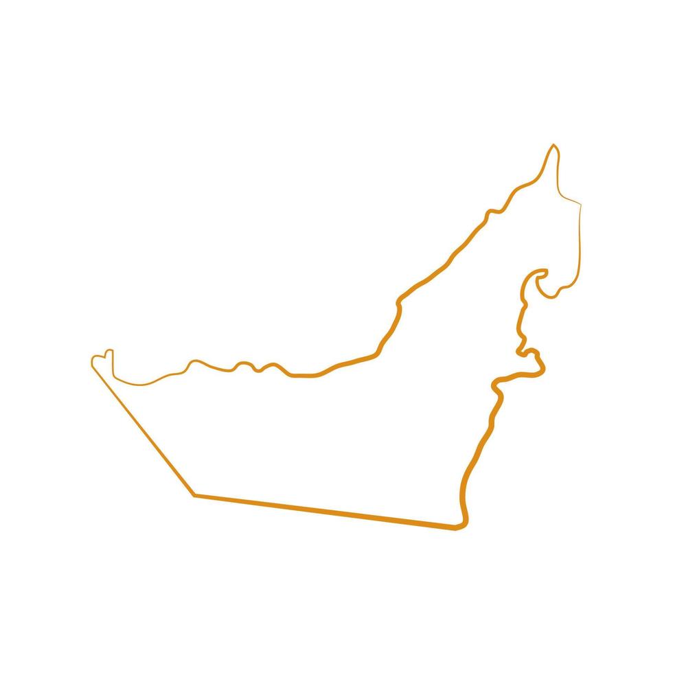 emiratos árabes mapa ilustrado sobre fondo blanco vector